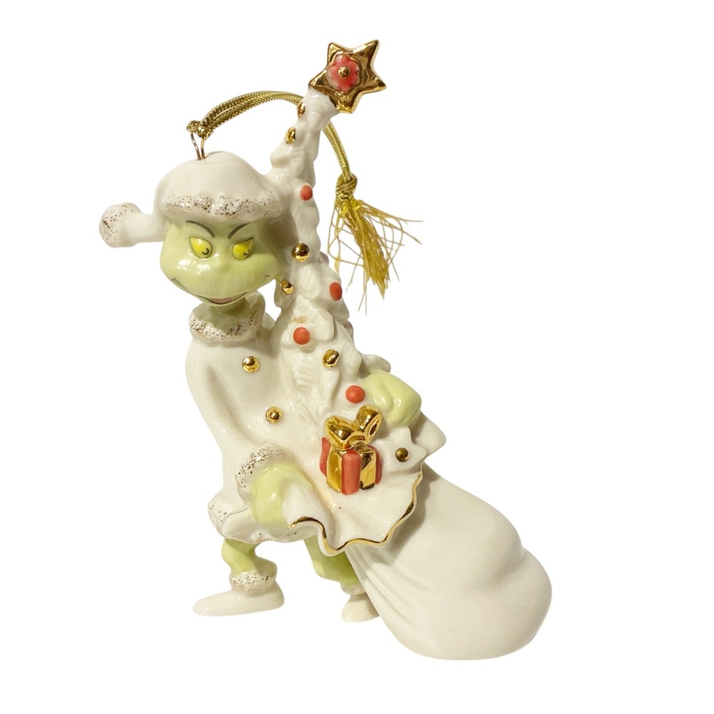 Lenox "Grinch Classic" Away with The Tree Christmas Ornament Decor
